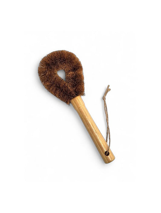 Kitchen Brush with Bamboo Handle Palm Brush Tawashi
