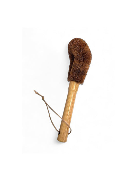 Kitchen Brush with Bamboo Handle Palm Brush Tawashi