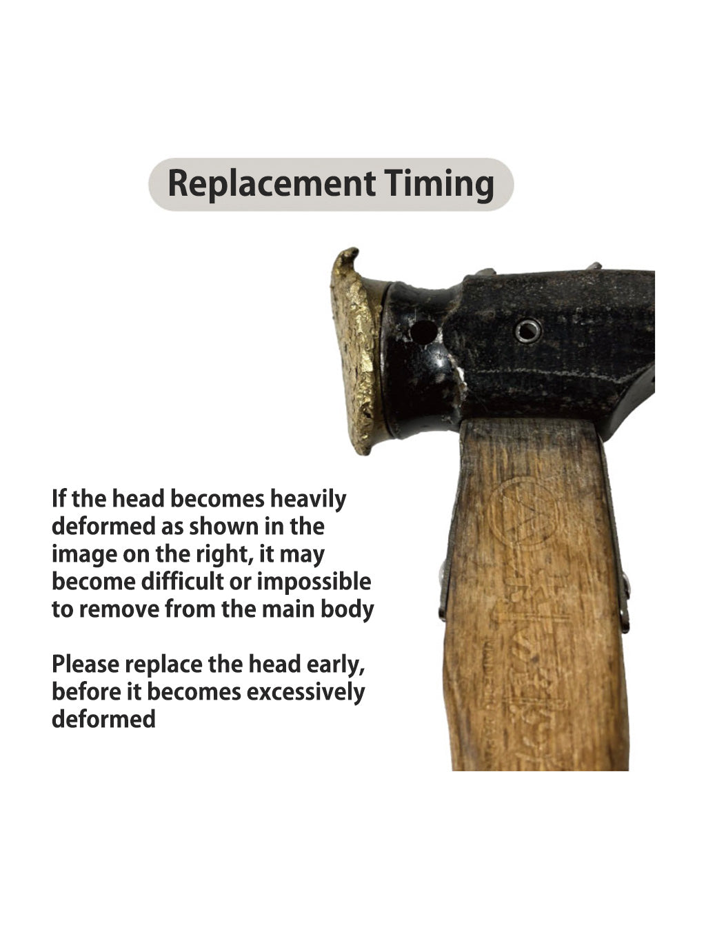 Muranokajiya Peg Hammer Replacement Head Brass / Stainless Steel