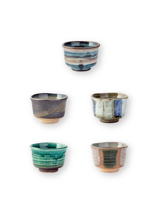 Japanese Sake Cup Set Clay Guinomi 5P Set