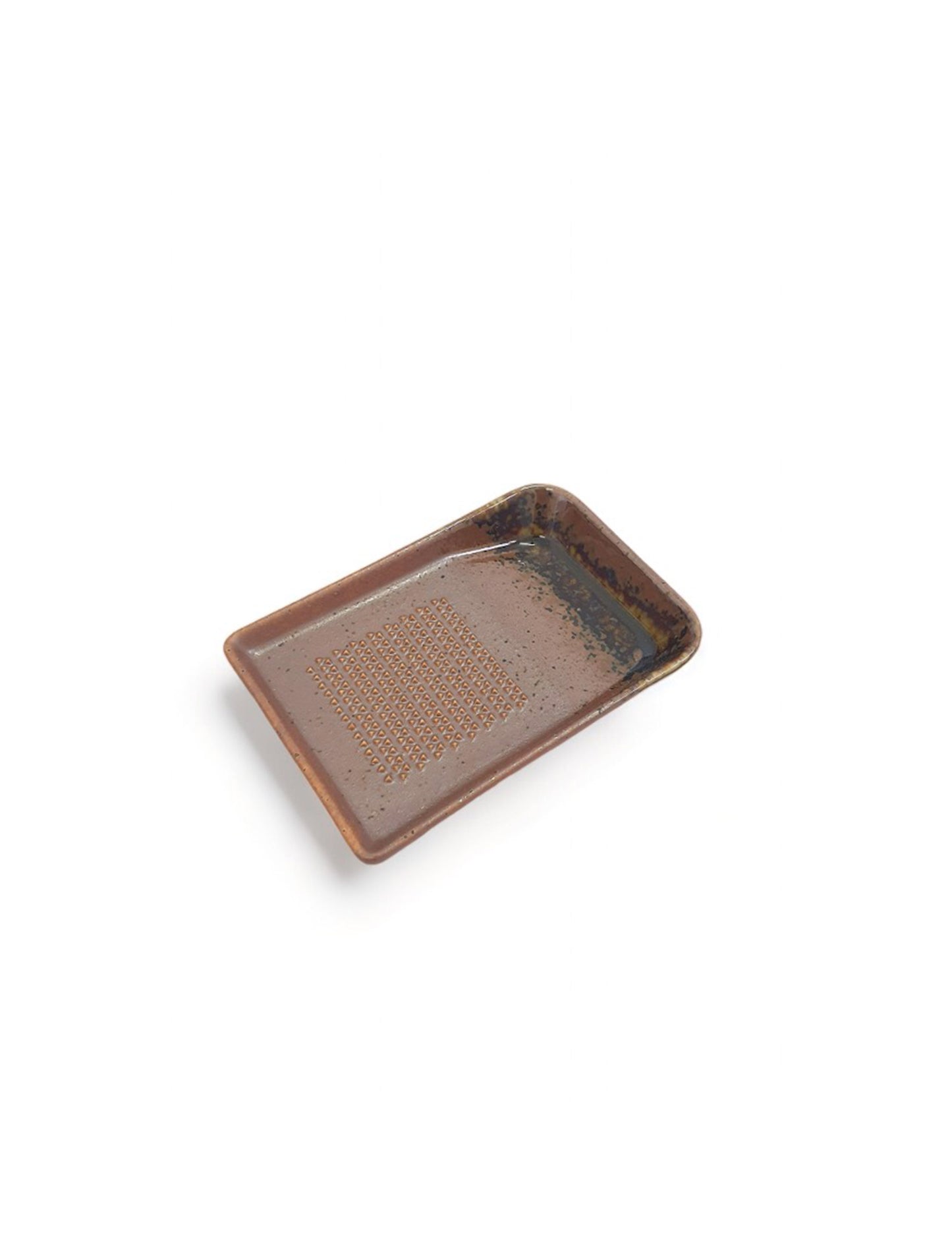 Shigaraki Oribe Ceramic Grater Brown