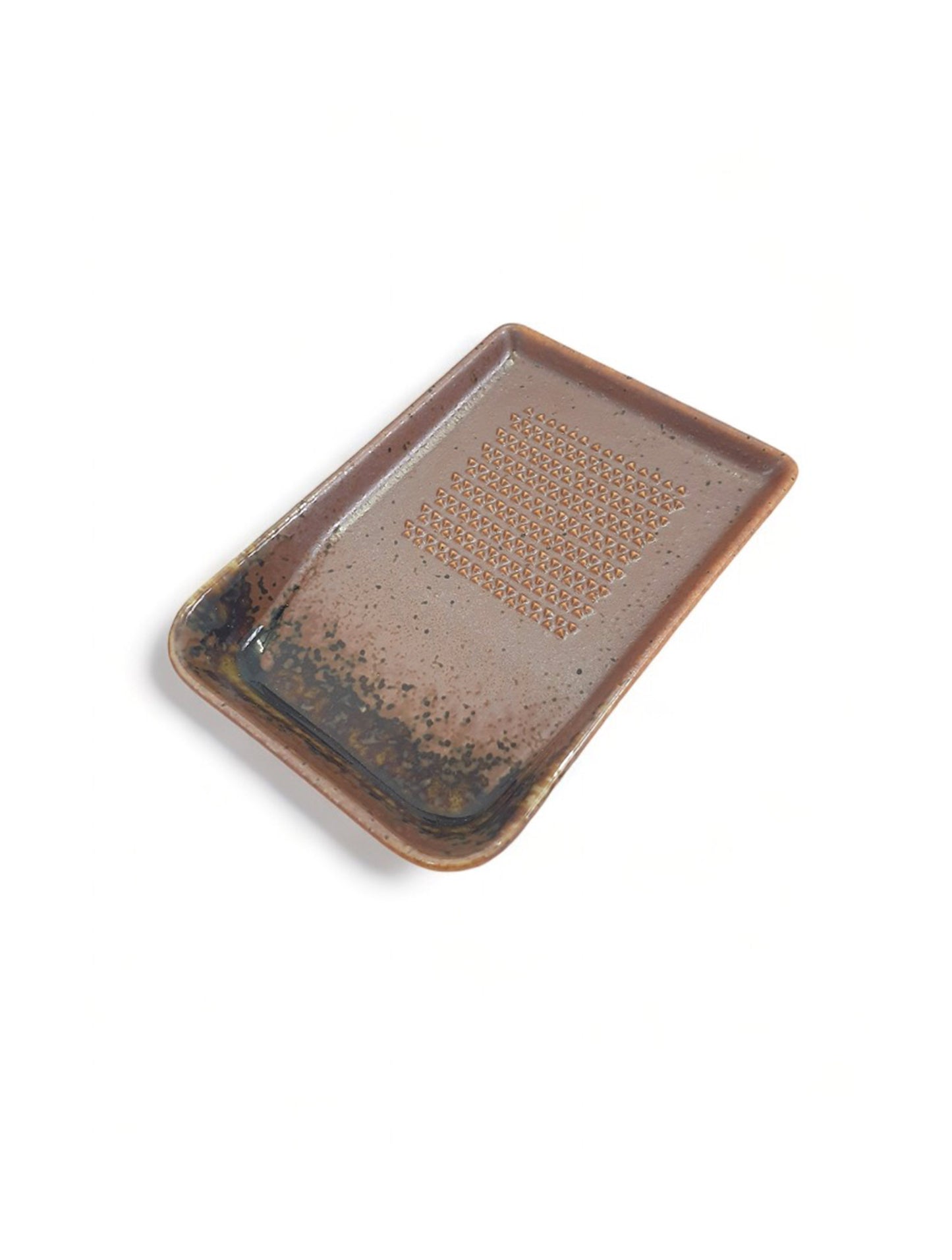 Shigaraki Oribe Ceramic Grater Brown