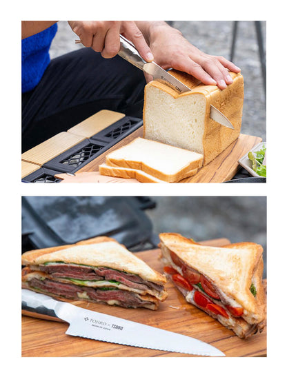TOJIRO x TSBBQ Short Bread Knife for Outdoor