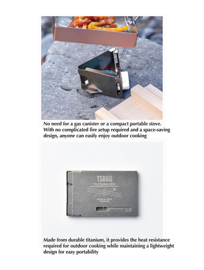 TSBBQ Titanium Card Holder & Compact Stove
