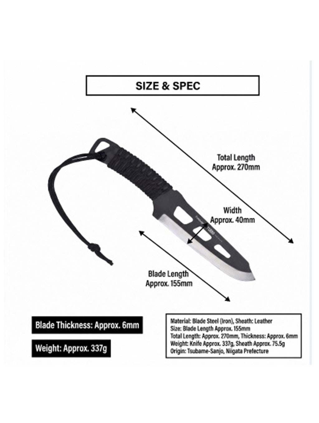 TSBBQ Skeleton Outdoor Knife