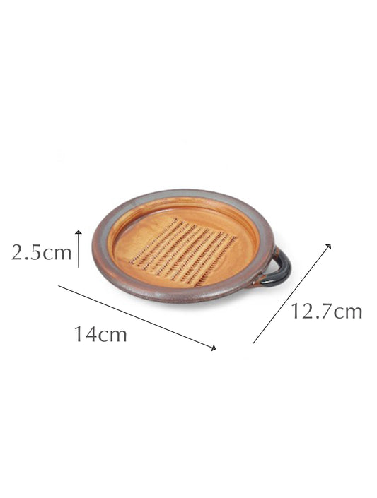 Tenmokusabi Ceramic Grater Plate