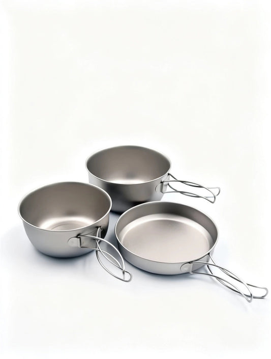 Titanium Camping Cooker 3-Piece Set with Storage Bag