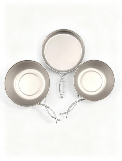 Titanium Camping Cooker 3-Piece Set with Storage Bag