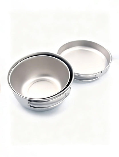 Titanium Camping Cooker 3-Piece Set with Storage Bag
