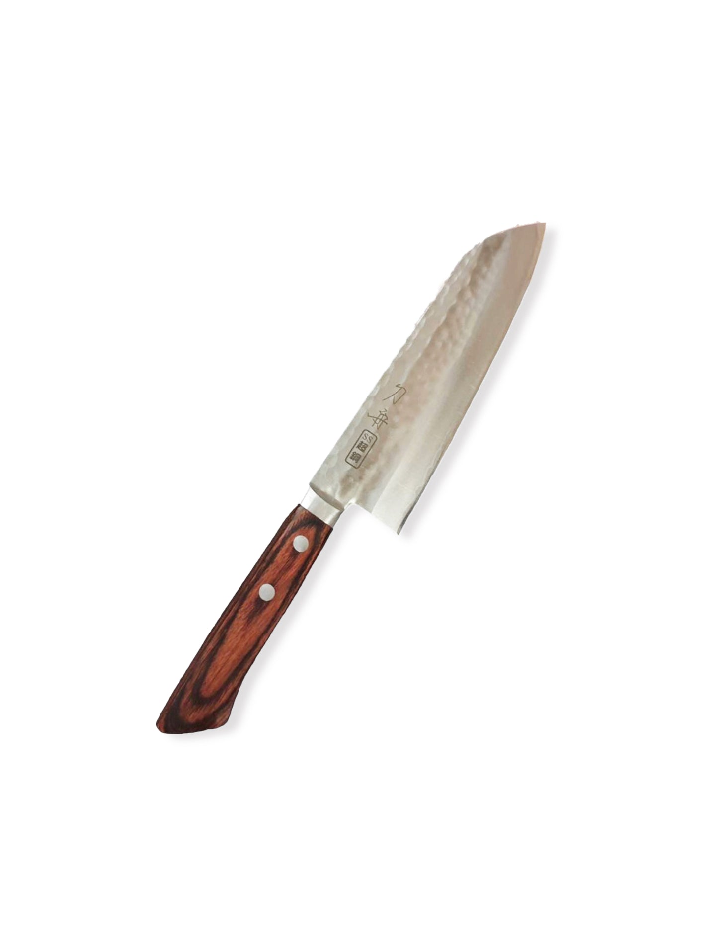 Toshu Giken - Hammered Mahoganie Handle Santoku Knife 165mm