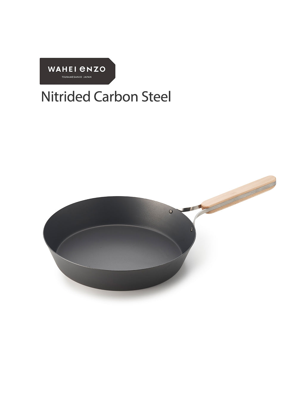 WAHEI enzo - Nitrided Carbon Steel Frypan, 22cm, 26cm 28cm