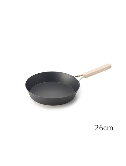 WAHEI enzo - Nitrided Carbon Steel Frypan, 22cm, 26cm 28cm