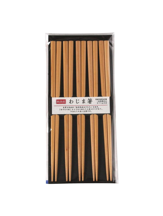 Wajima Wooden Chopsticks Natural 5p Set 22.5cm