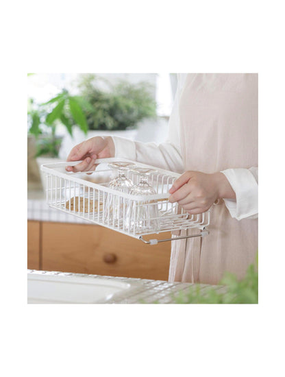 Yohaku - Dish Drying Basket Sink Dish Rack Drainer Tray Set White