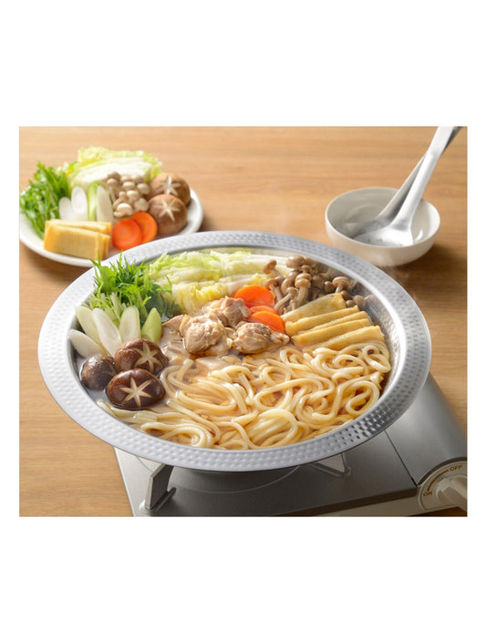 Saisyokuan IH stainless Yosenabe Shabu Shabu pot 30cm with Lid Silver