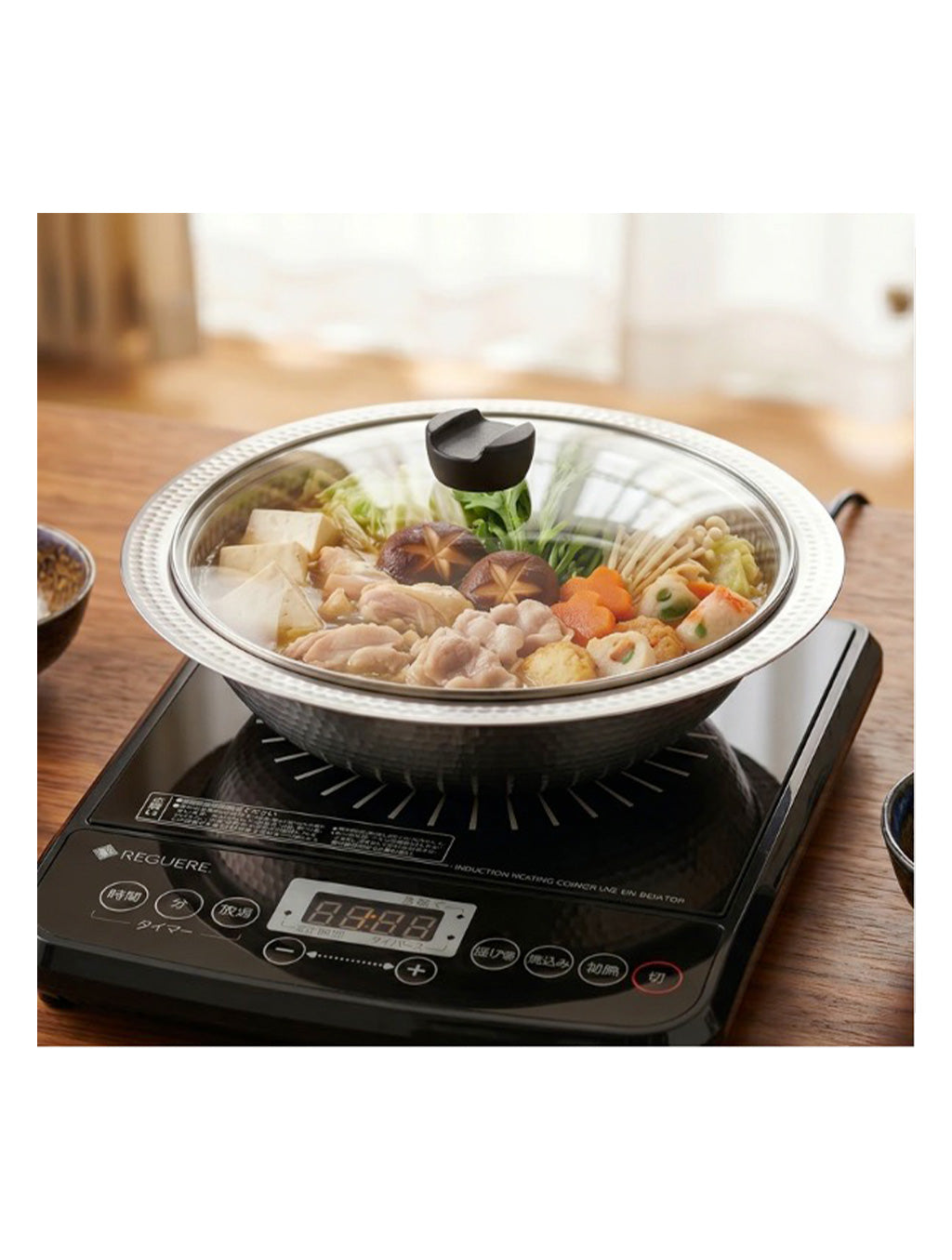 Saisyokuan IH stainless Yosenabe Shabu Shabu pot 30cm with Lid Silver