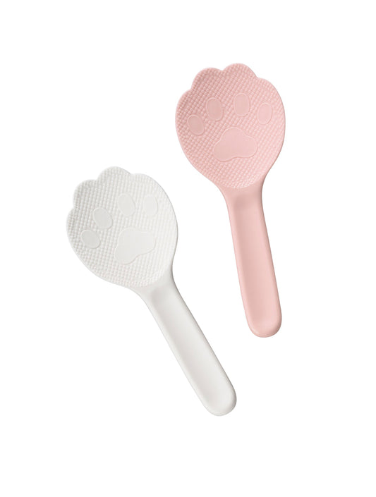 Cat Hand Shape Rice Scoop Paddle Pink/White 18cm