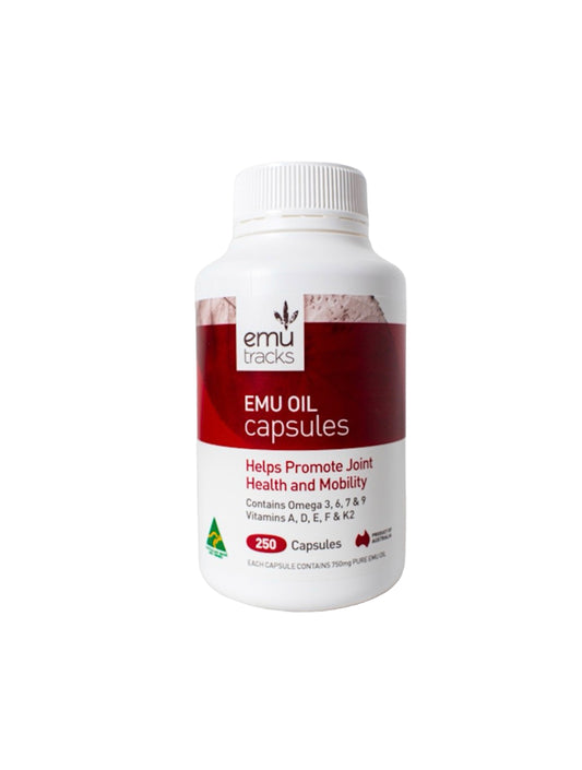 Emu Tracks Emu Oil 250 Capsules, Helps Promote Joint Health & Mobility