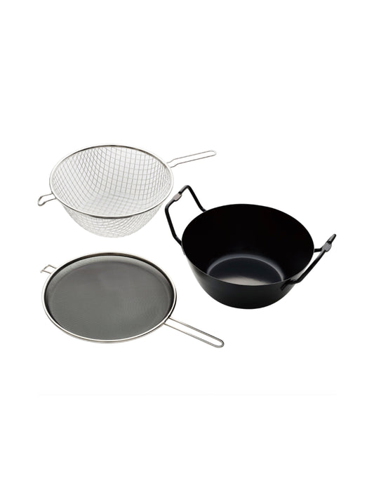 la base - Iron Deep Fryer Pan Set 28cm