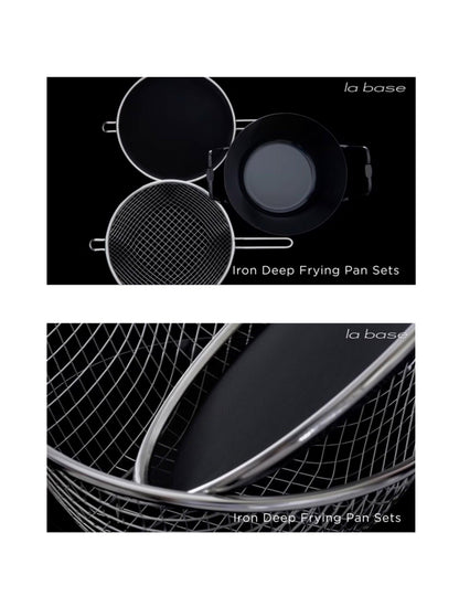la base - Iron Deep Fryer Pan Set 28cm