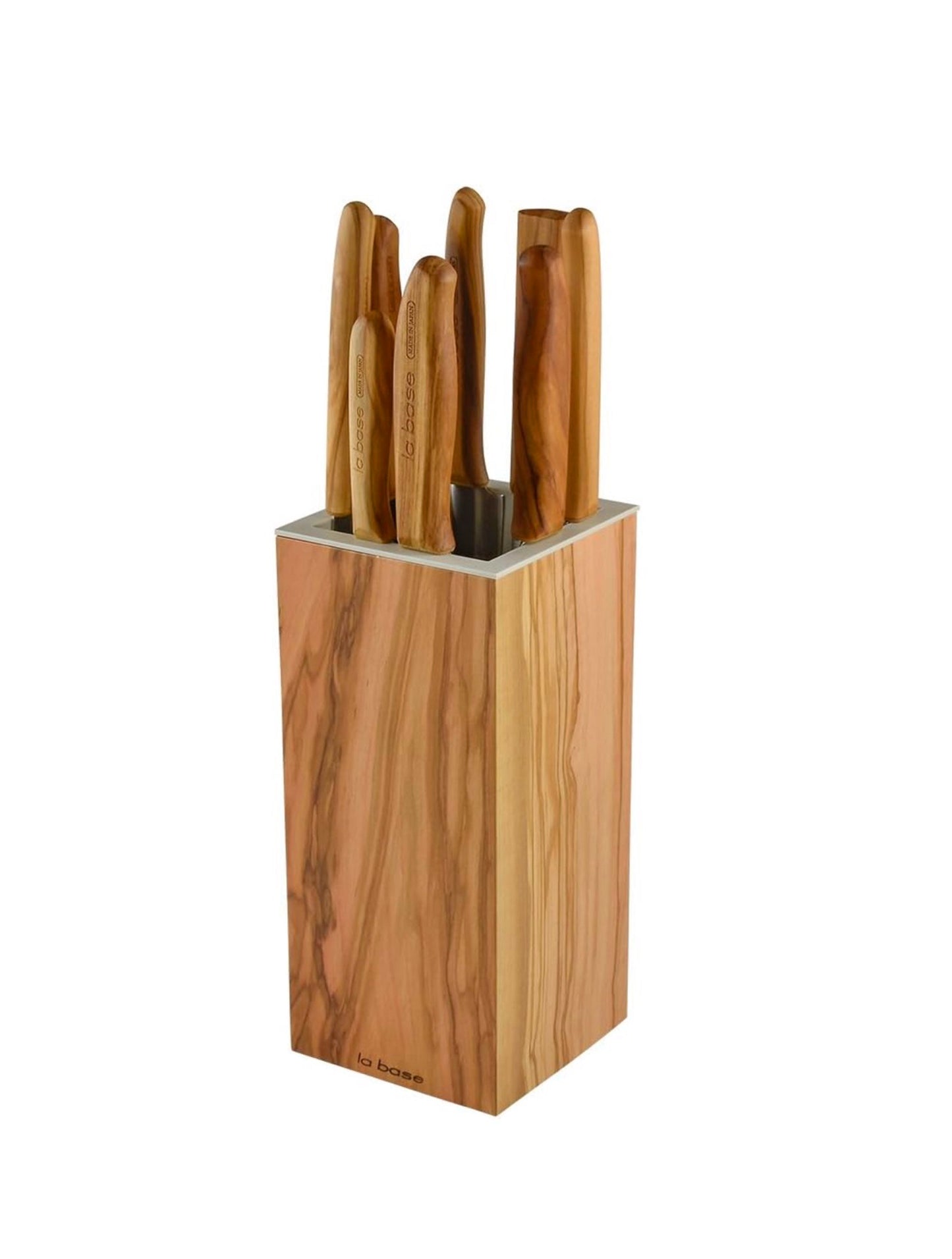 la base - Italian Olive Wood Kitchen Magnetic Knife Block, Knife Stand