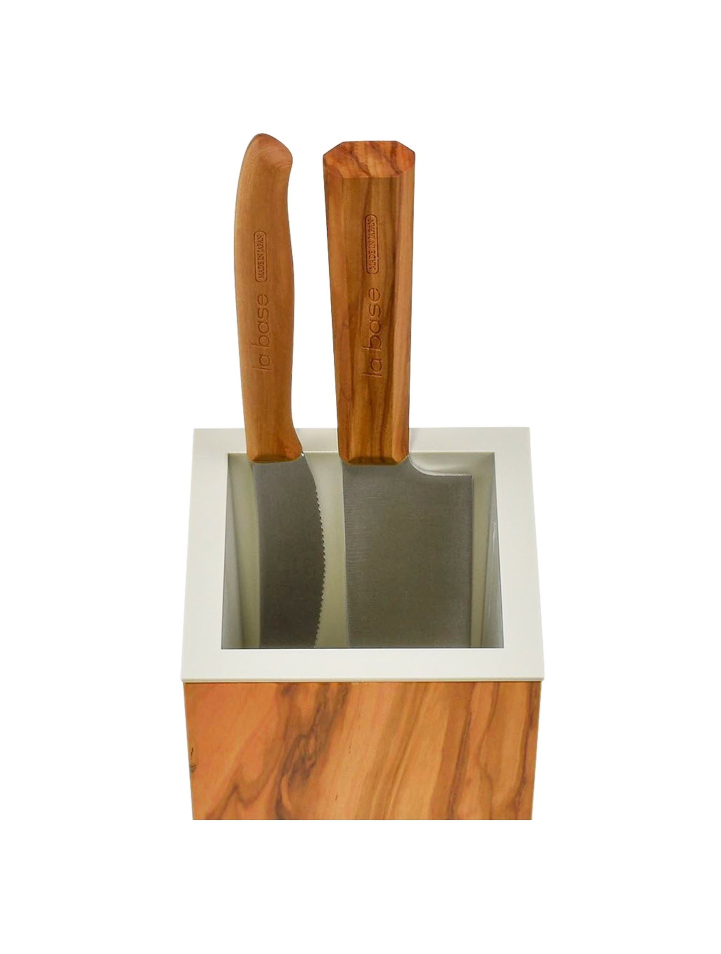 la base - Italian Olive Wood Kitchen Magnetic Knife Block, Knife Stand