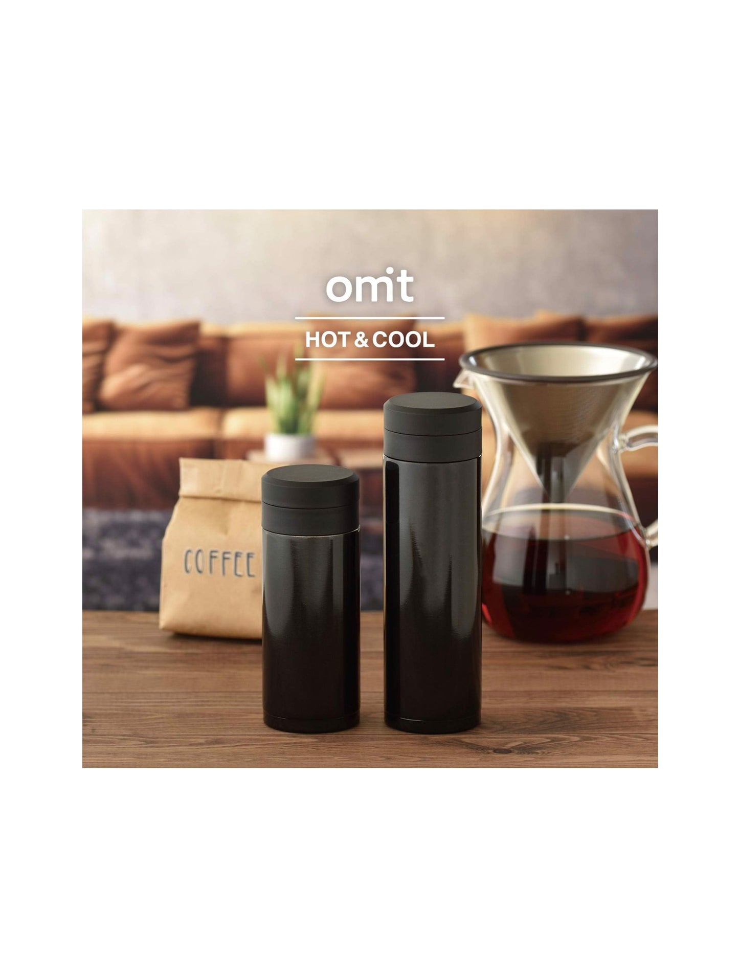 omit Screw Type Slim Flask Mug Bottle 300ml