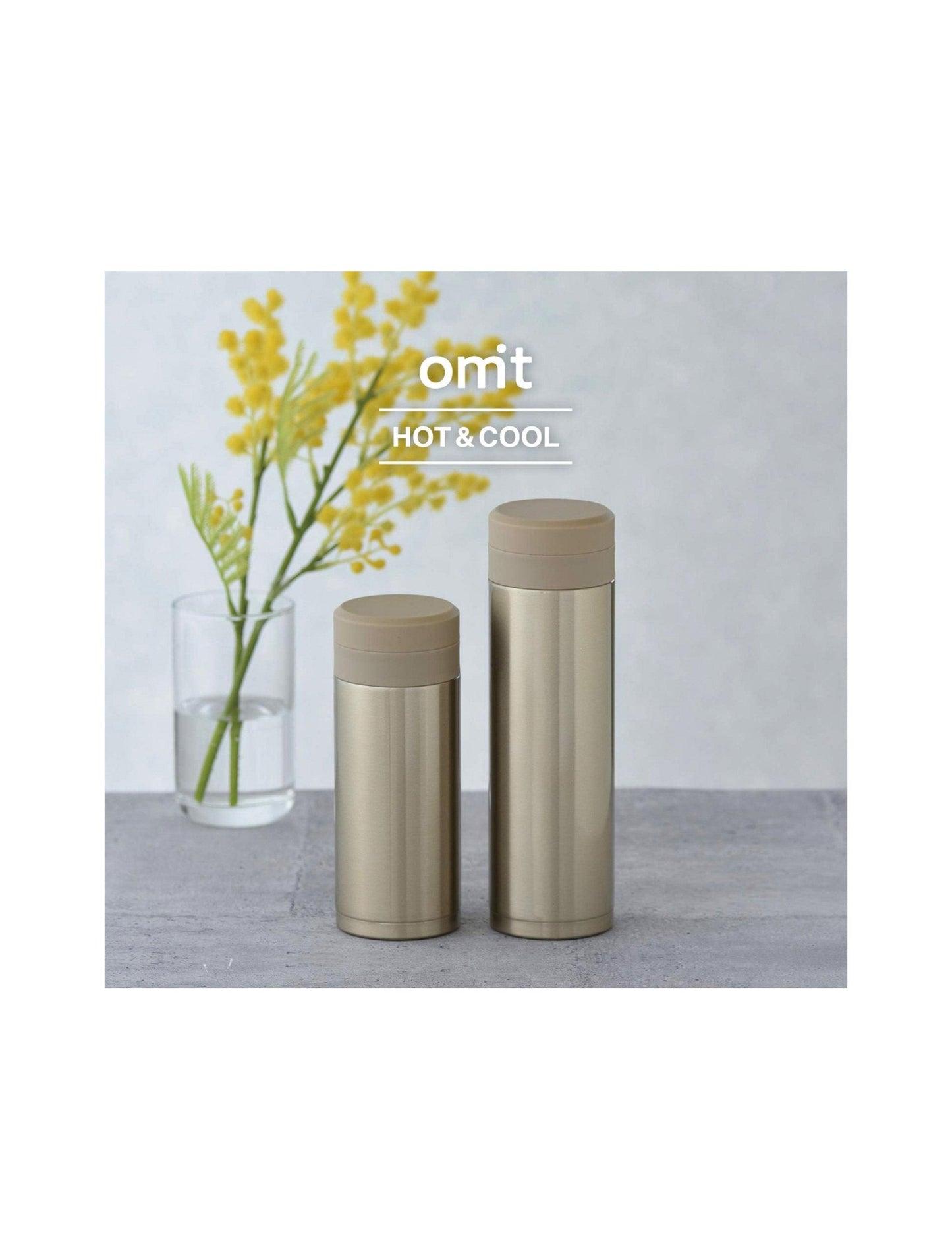 omit Insulated Screw Type Slim Flask Mug Bottle 300ml