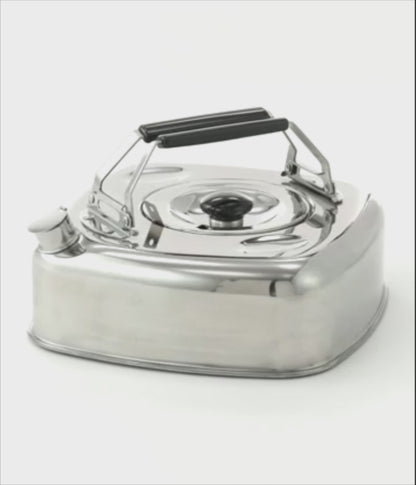 Cube Kettle Flat Stainless Kettle Camping 2.8L