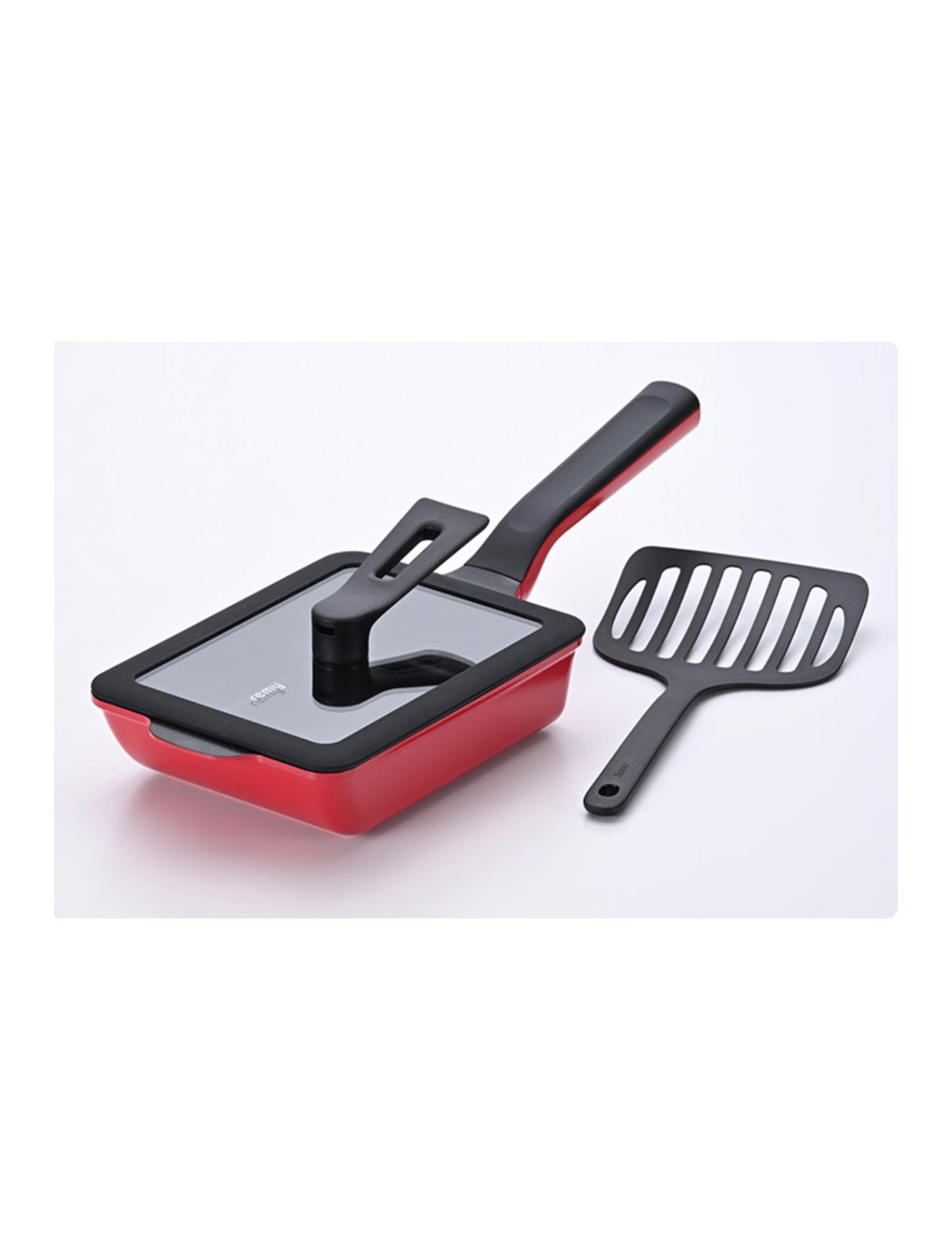 remypan egg - Non Stick Square Pan with Lid & Turner 3P Set