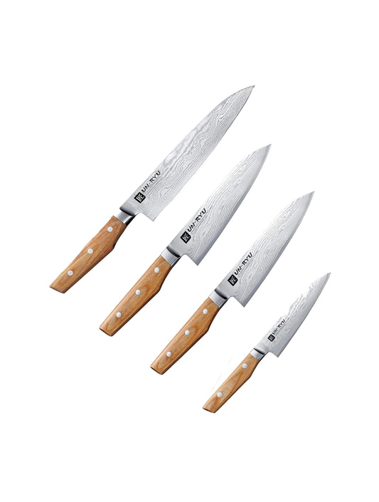 Shimomura - [UN-RYU] Damascus Petty, Santoku, Chef Knife, VG10 33 layer