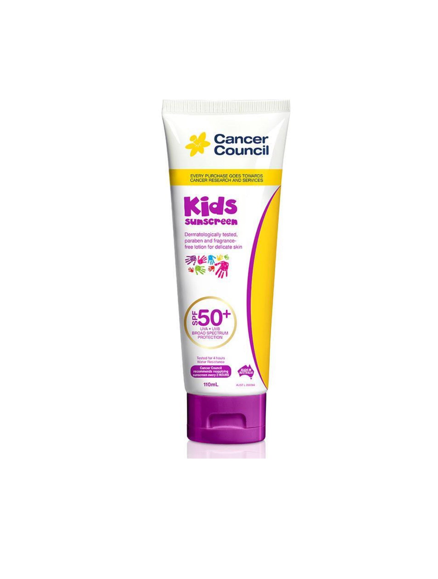 Cancer Council Kids Sunscreen Spf 50+ UVA/UVB 110ml (Exp Jan 25)