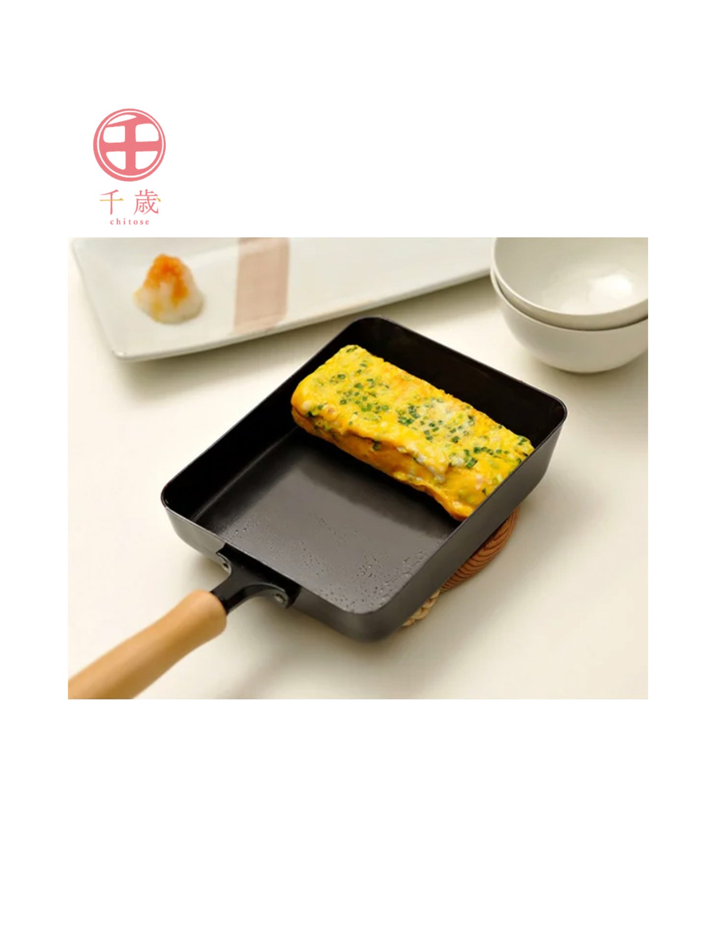 Chitose - Japanese Tamagoyaki Pan, Egg Omelette Pan 14 x 18cm