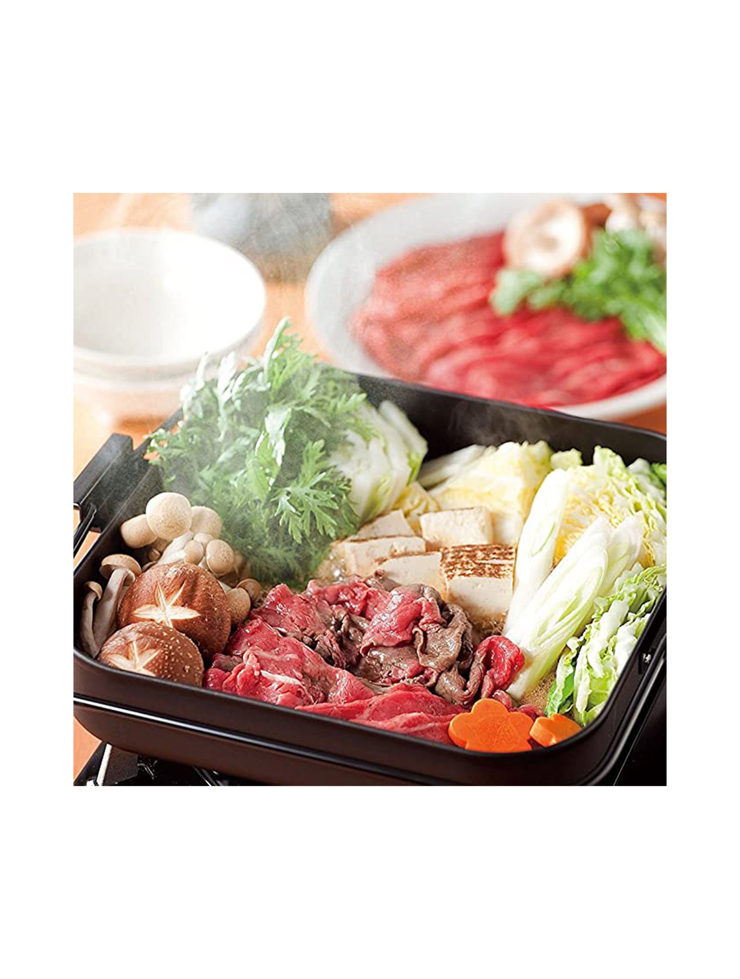 SAISYOKUAN Iron BBQ Sukiyaki Pot, Gyudon 26x26cm