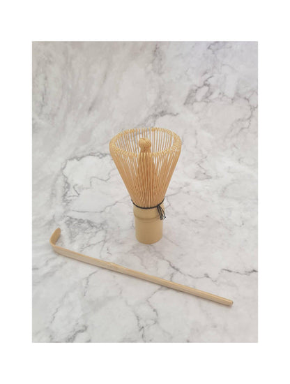 Bamboo Matcha Whisk & Scoop Set Tea Whisk, 120 prongs